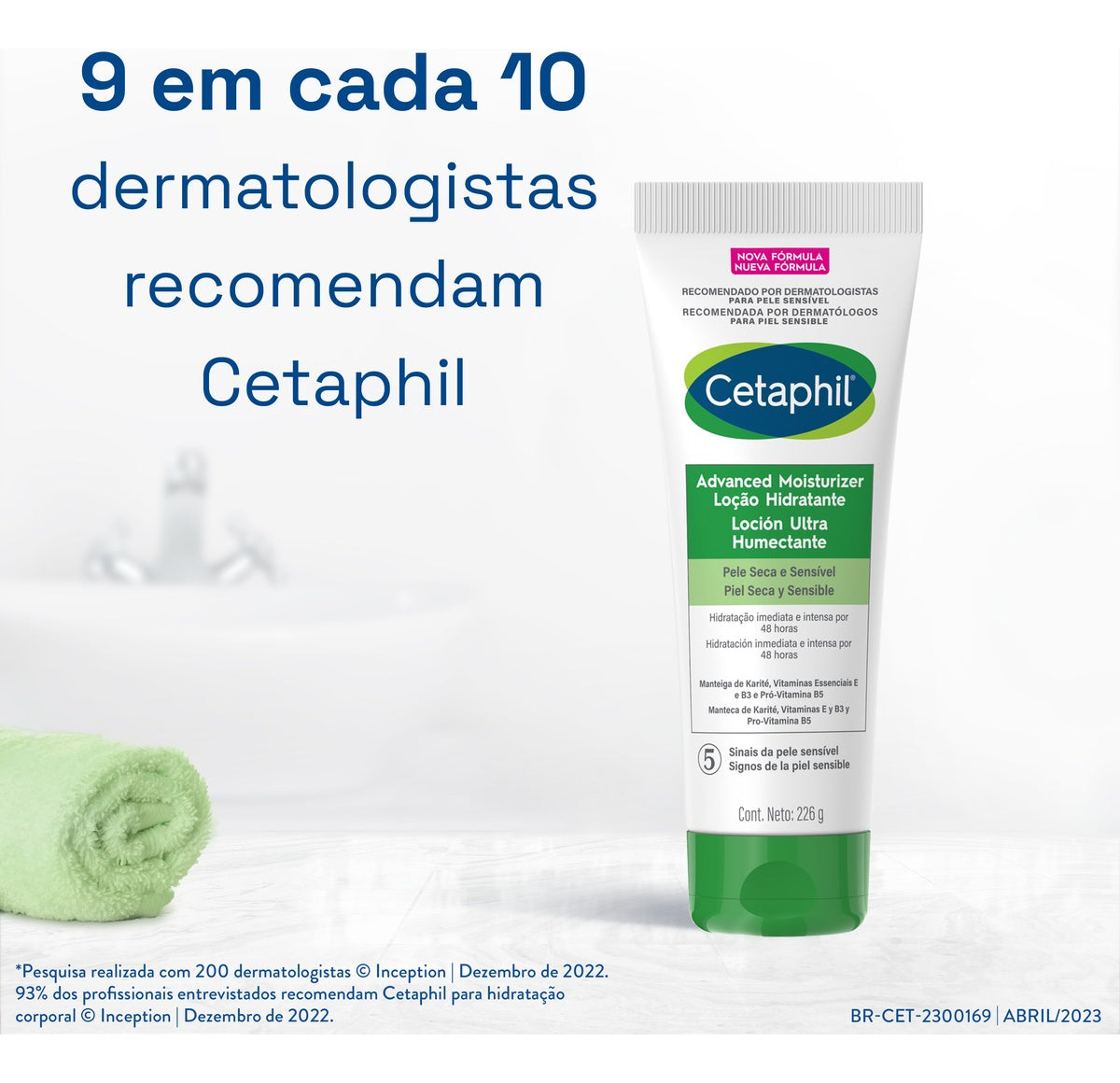 Loção Hidratante Avançada Corporal Para Peles Secas e Sensíveis 226g Cetaphil