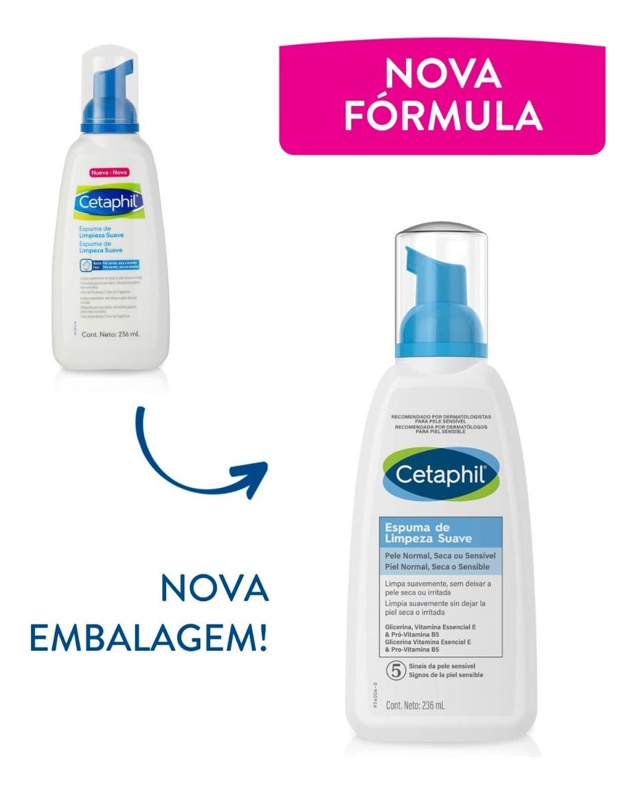 Espuma De Limpeza Facial Suave Cetaphil 236ml