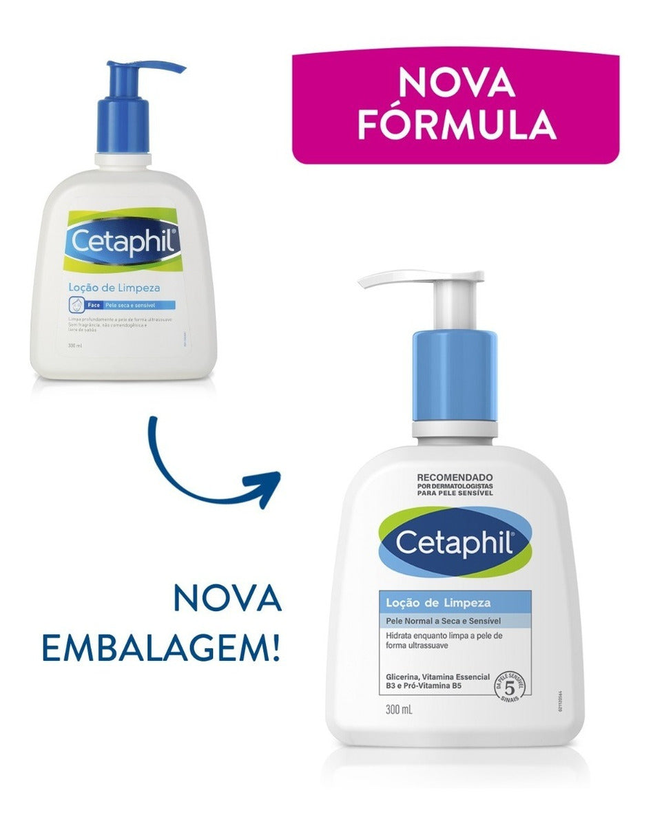 Loção De Limpeza Facial Cetaphil 300ml Pele Normal a Seca e Sensível